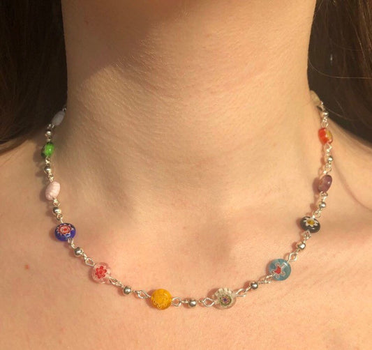 Millefiori chain necklace