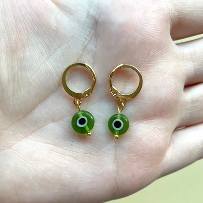 Evil eye huggie hoop earrings