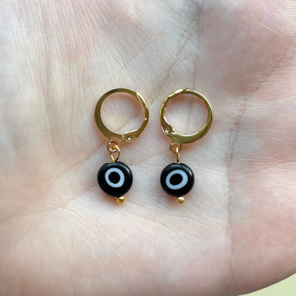 Evil eye huggie hoop earrings