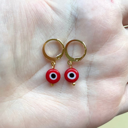 Evil eye huggie hoop earrings