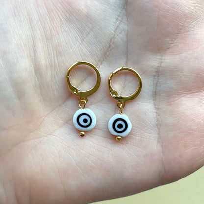 Evil eye huggie hoop earrings