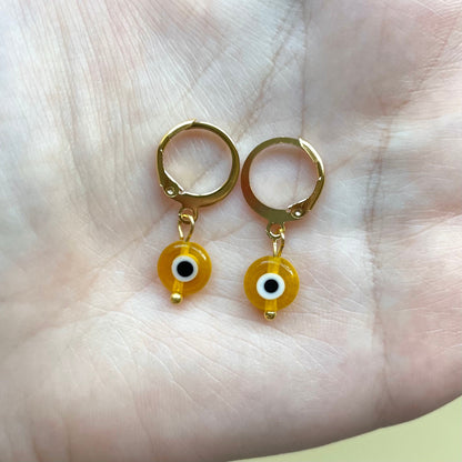 Evil eye huggie hoop earrings