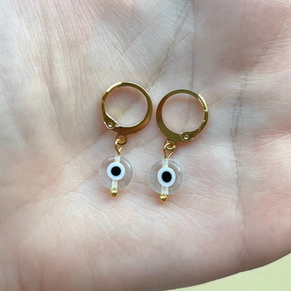 Evil eye huggie hoop earrings