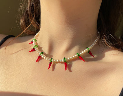 Chilli freshwater pearl necklace