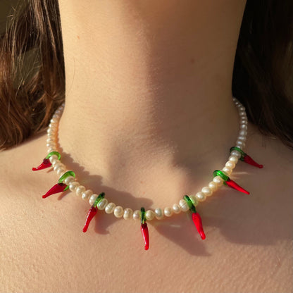 Chilli freshwater pearl necklace