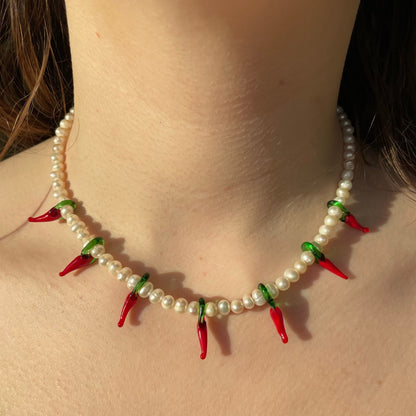 Chilli freshwater pearl necklace