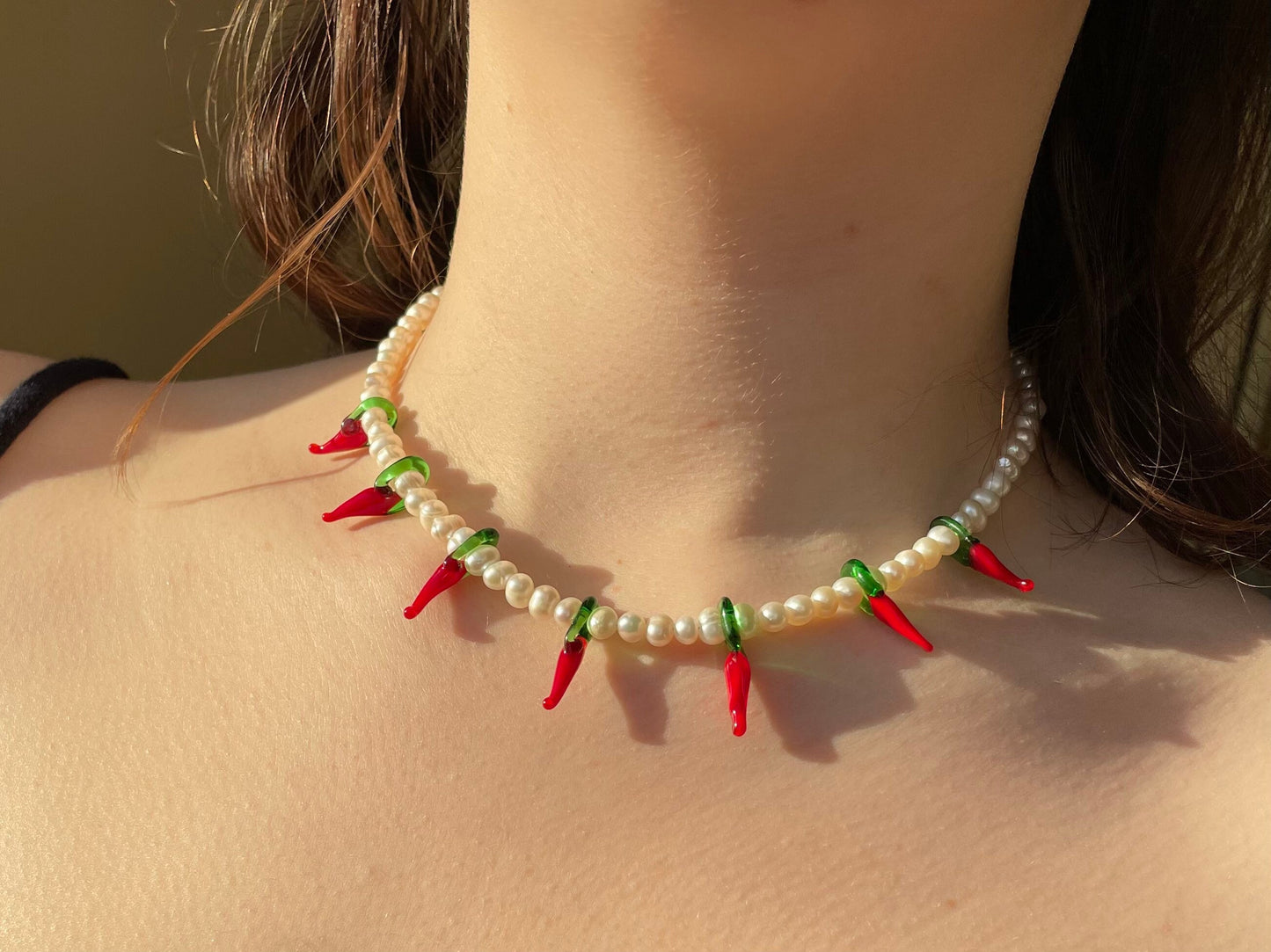 Chilli freshwater pearl necklace