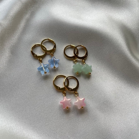 Star huggie hoop earrings